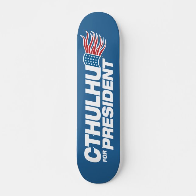 Skateboard Cthulhu para Presidente - HP Lovecraft (Anverso )