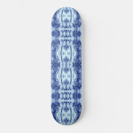 Skateboard Cuadrado azul de huella azul