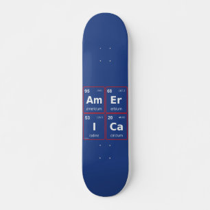 Skateboard cuadrado de tabla periódica de AMERICA