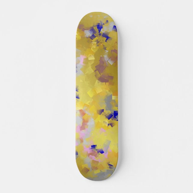Skateboard cuadrado, geométrico, textil, estratificado, revis (Anverso )