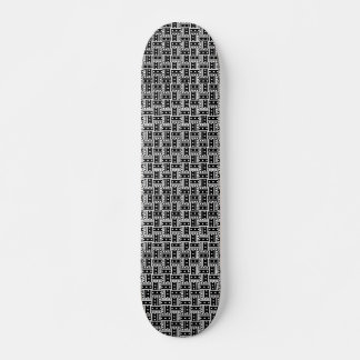 Skateboard Cuadrados alternos - Blanco y negro