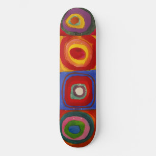 Skateboard Cuadrados con Círculos Concéntricos Kandinsky