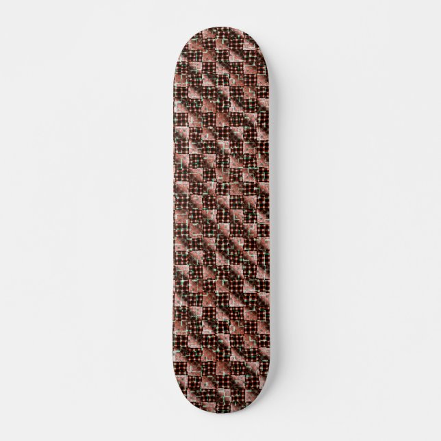 Skateboard Cuadrados de cuadros rojos sometidos a un extraño  (Anverso )