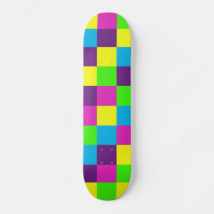 Skateboard Cuadrados geométricos coloridos