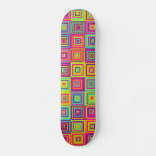 Skateboard Cuadrados geométricos coloridos
