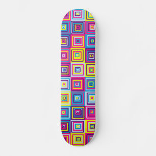 Skateboard Cuadrados geométricos coloridos