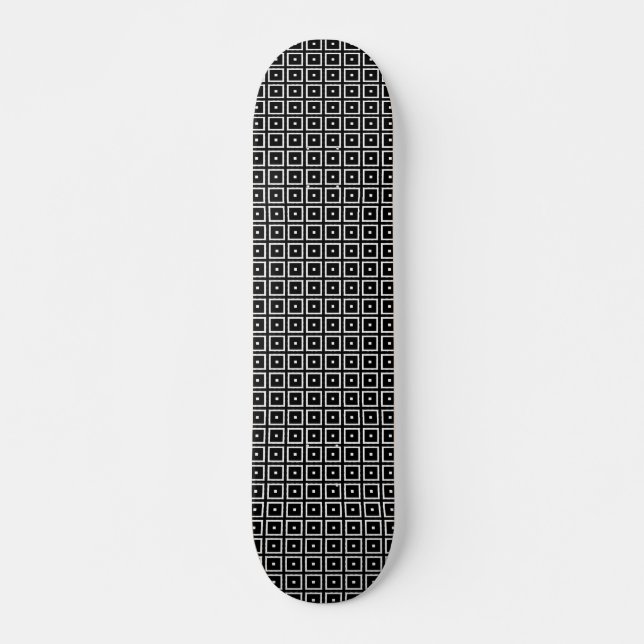 Skateboard Cuadrados II - v2 - Blanco y negro (Anverso )