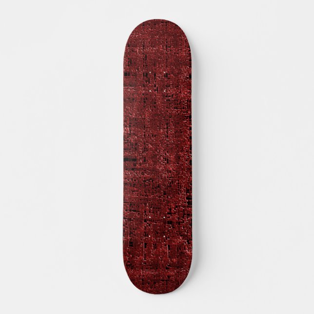 Skateboard Cuadrados pequeños rojos superpuestos empapados (Anverso )