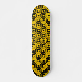 Skateboard Cuadrados retro - Ámbar en negro