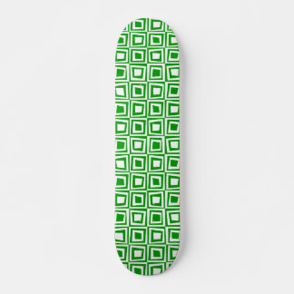 Skateboard Cuadrados retro - Blanco sobre verde