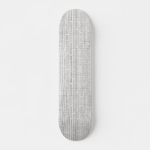 Skateboard Cuadrícula industrial: negro y blanco moderno Mini