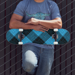 Skateboard Cuadro de búfalo de cruzado azul negro