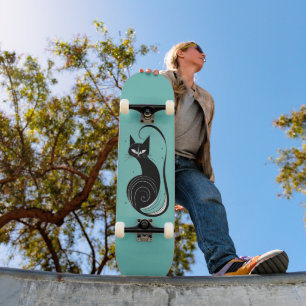 SKATEBOARD CUADRO DE PATINAJE DE GATO NEGRO