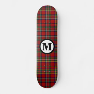 Skateboard Cuadro de Tartán Royal Stewart Monograma del Clan