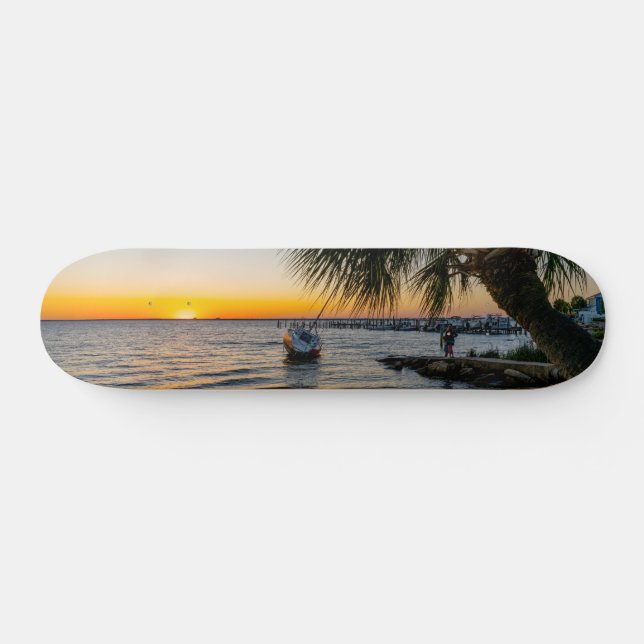 Skateboard Cuadros de esquí Sunset de Gulf Breeze Florida (Horz)