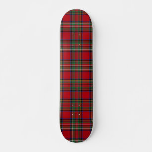 Skateboard Cuadros Rojos Verdes Rústicos Clásicos Tartán Stew