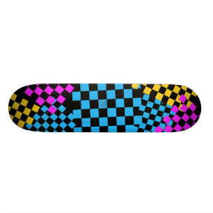 Skateboard cubierta a cuadros colured