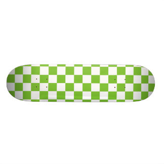 Skateboard Cubierta a cuadros negra y blanca verde del