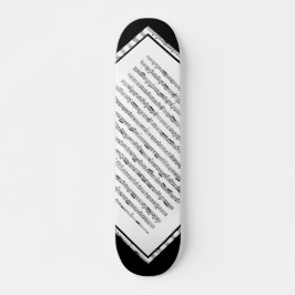 Skateboard Cubierta adaptable 1 del modelo blanco y negro de