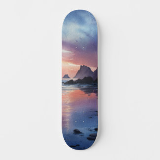 Skateboard Cubierta de atardecer costero de ensueño