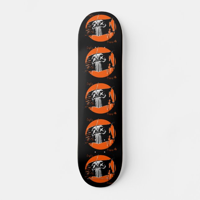 Skateboard Cubierta de bandera negra (Anverso)