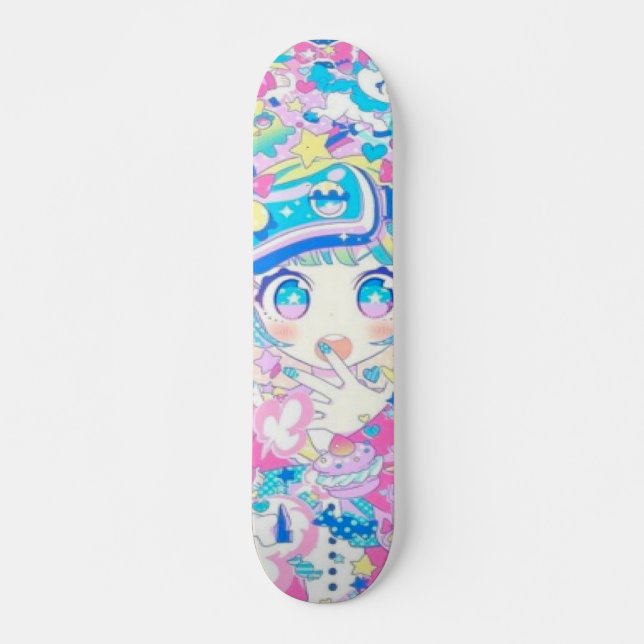 Skateboard Cubierta de esquí de remix de Anime Chica (Anverso )