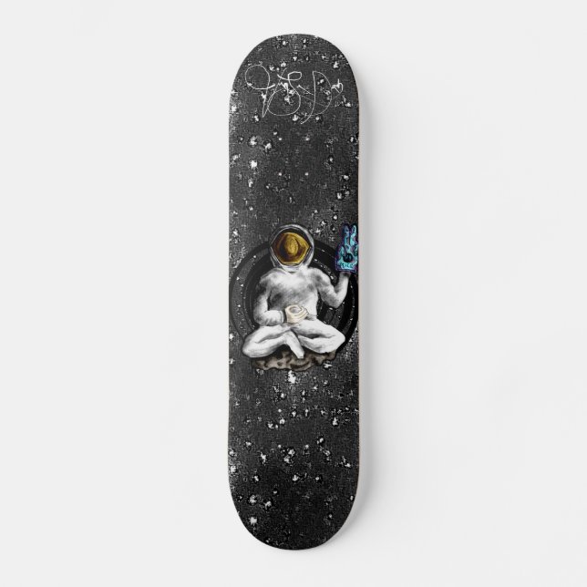 Skateboard "Cubierta de la meditación del hombre del espacio" (Anverso)