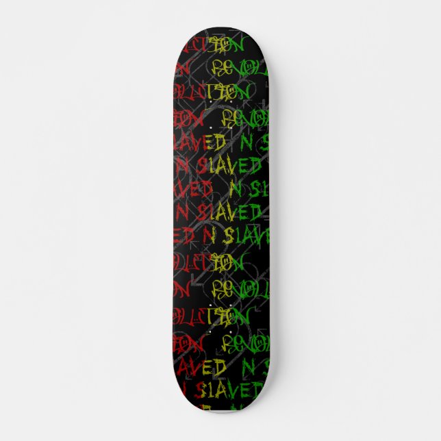 Skateboard cubierta de la pintada del color del rasta (Anverso )