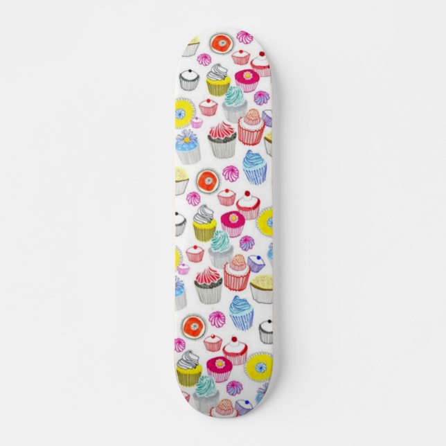 Skateboard Cubierta de la sorpresa de la magdalena del chica (Anverso )