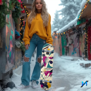 Skateboard Cubierta de patín geométrica de resumen dinámico