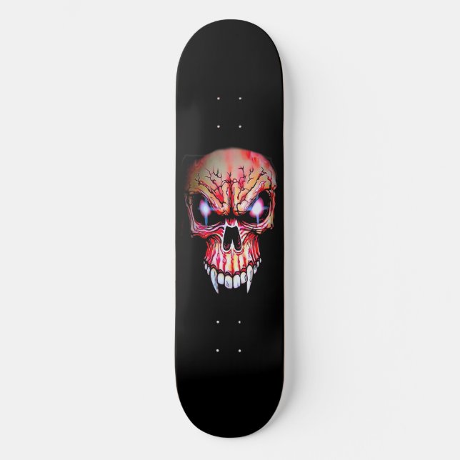Skateboard Cubierta de patinaje "Calavera roja de vampiro" (Anverso)
