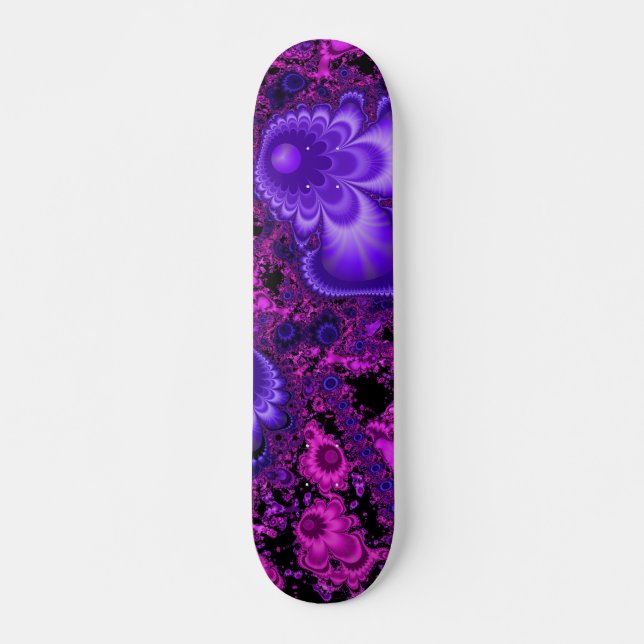 Skateboard Cubierta de patinaje de flor Fractal (Anverso )