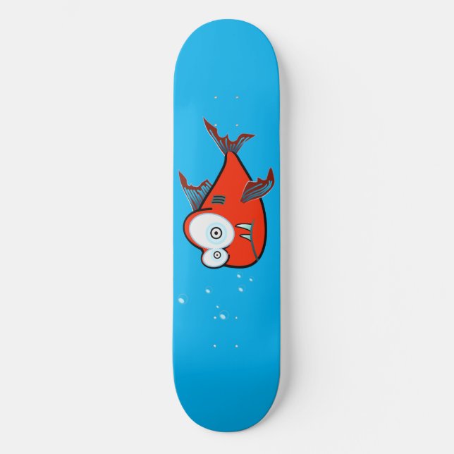 Skateboard Cubierta de patinaje para peces sorprendida (Anverso)