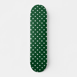 Skateboard Cubierta de patinaje sobre puntos de polka verde