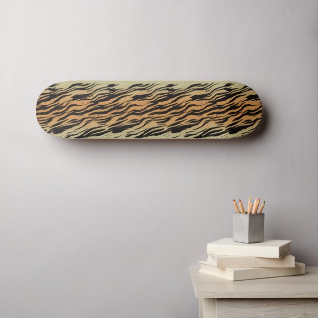 Skateboard Cubierta de piel ilustrada con tigre personalizado (Arte de pared (horz))