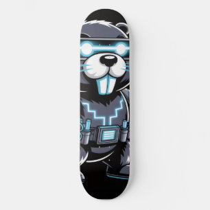 Skateboard Cubierta de Skate de Castor de Tecnología Cyberpun