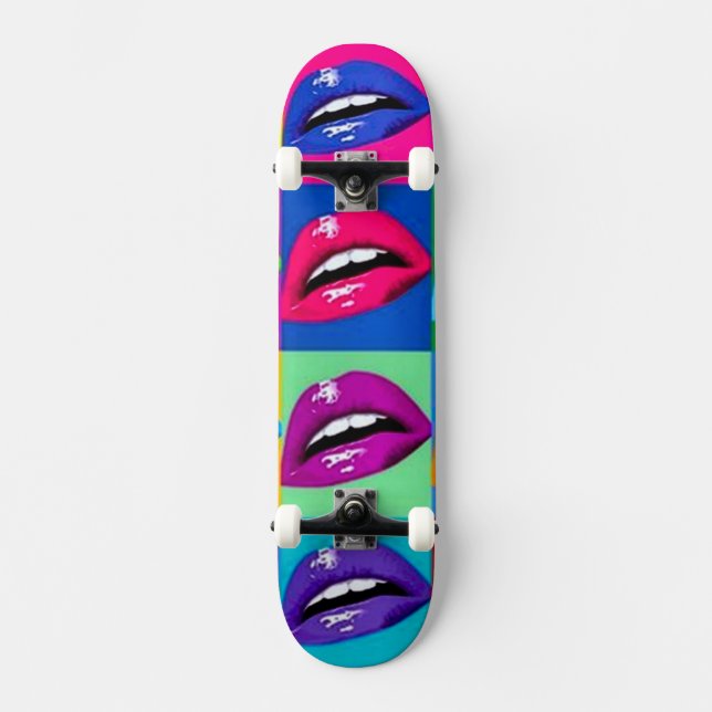Skateboard Cubierta del arte pop de los labios (Anverso)