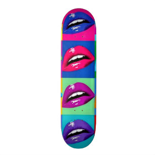 Skateboard Cubierta del arte pop de los labios