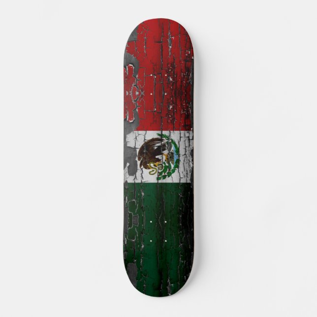 Skateboard Cubierta del patín de la bandera de México (Anverso)