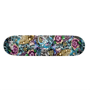 Skateboard Cubierta del patín del arte del estilo japonés d