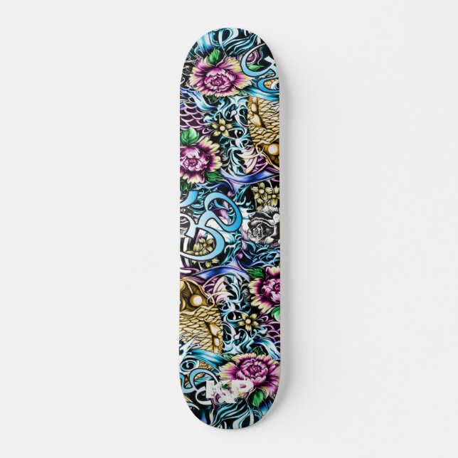 Skateboard Cubierta del patín del arte del estilo japonés del (Anverso )