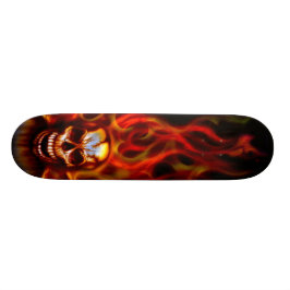Skateboard Cubierta del patín del fuego del cráneo