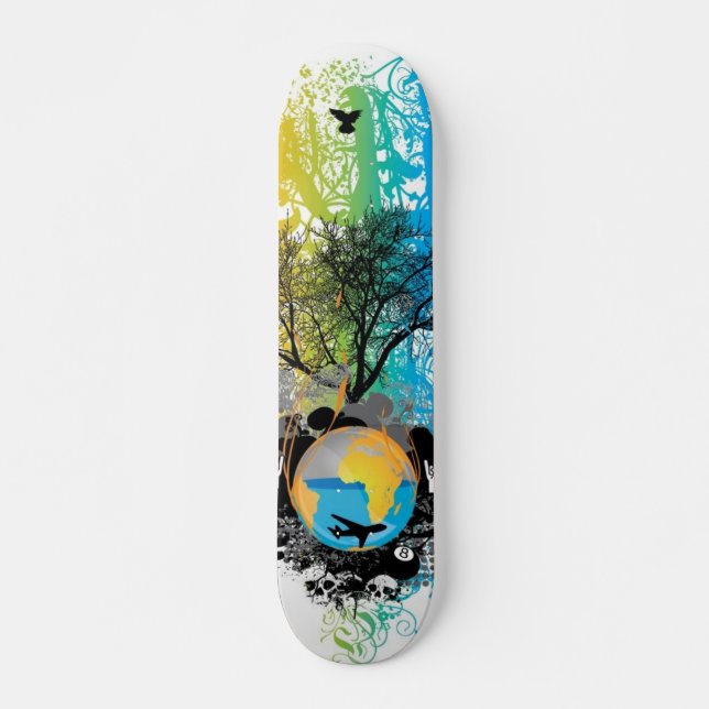 Skateboard Cubierta del vector del mundo (Anverso )