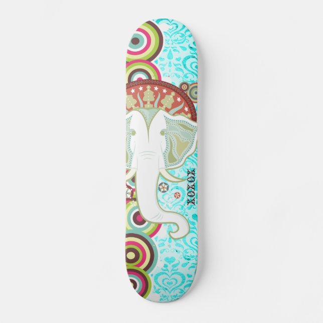 Skateboard Cubierta exótica del elefante blanco Sk8 (Anverso)