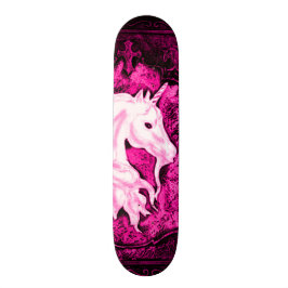 Skateboard Cubierta gótica rosada del unicornio