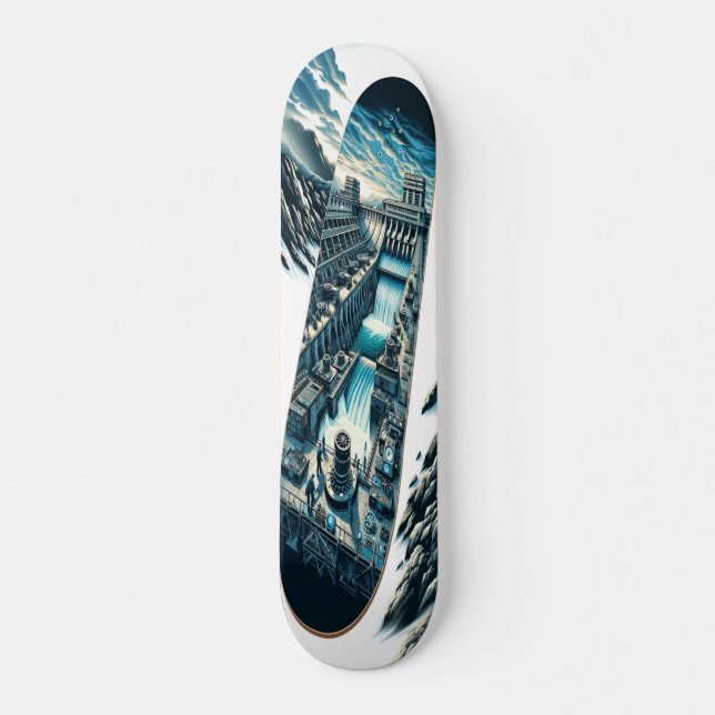 Skateboard "Cubierta hidroeléctrica Dieselpunk" (Anverso )