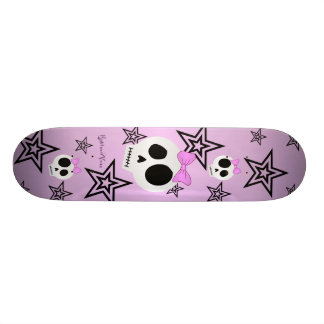 Skateboard Cubierta linda de los cráneos de las estrellas n