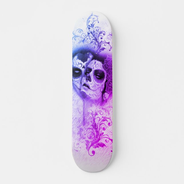 Skateboard Cubierta muerta del amor del cráneo del azúcar (Anverso )