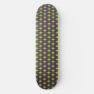 Skateboard Cubierta para el patrón de harlequin del Mardi Gra