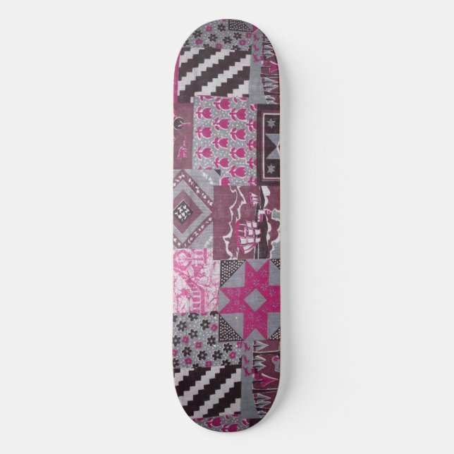 Skateboard Cubierta para patchwork rosa (Anverso)